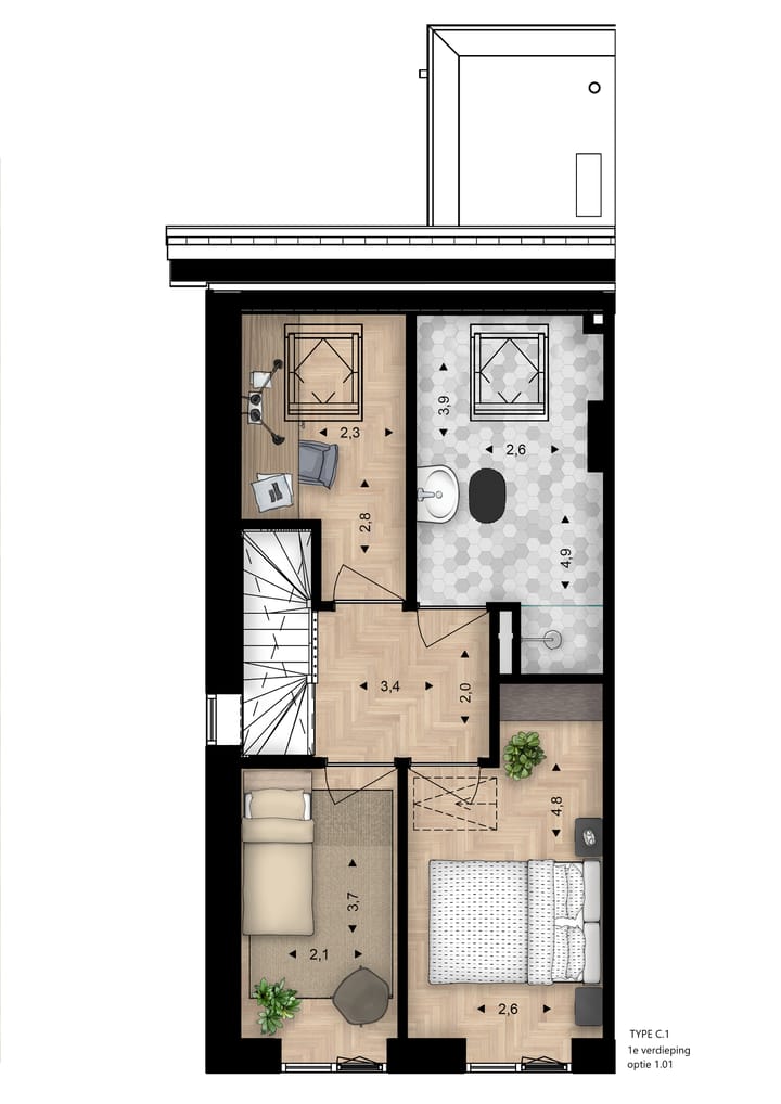 Foto 9 van Hoendersveld | Blok C - 2^1 kapwoningen (Bouwnr. 33)