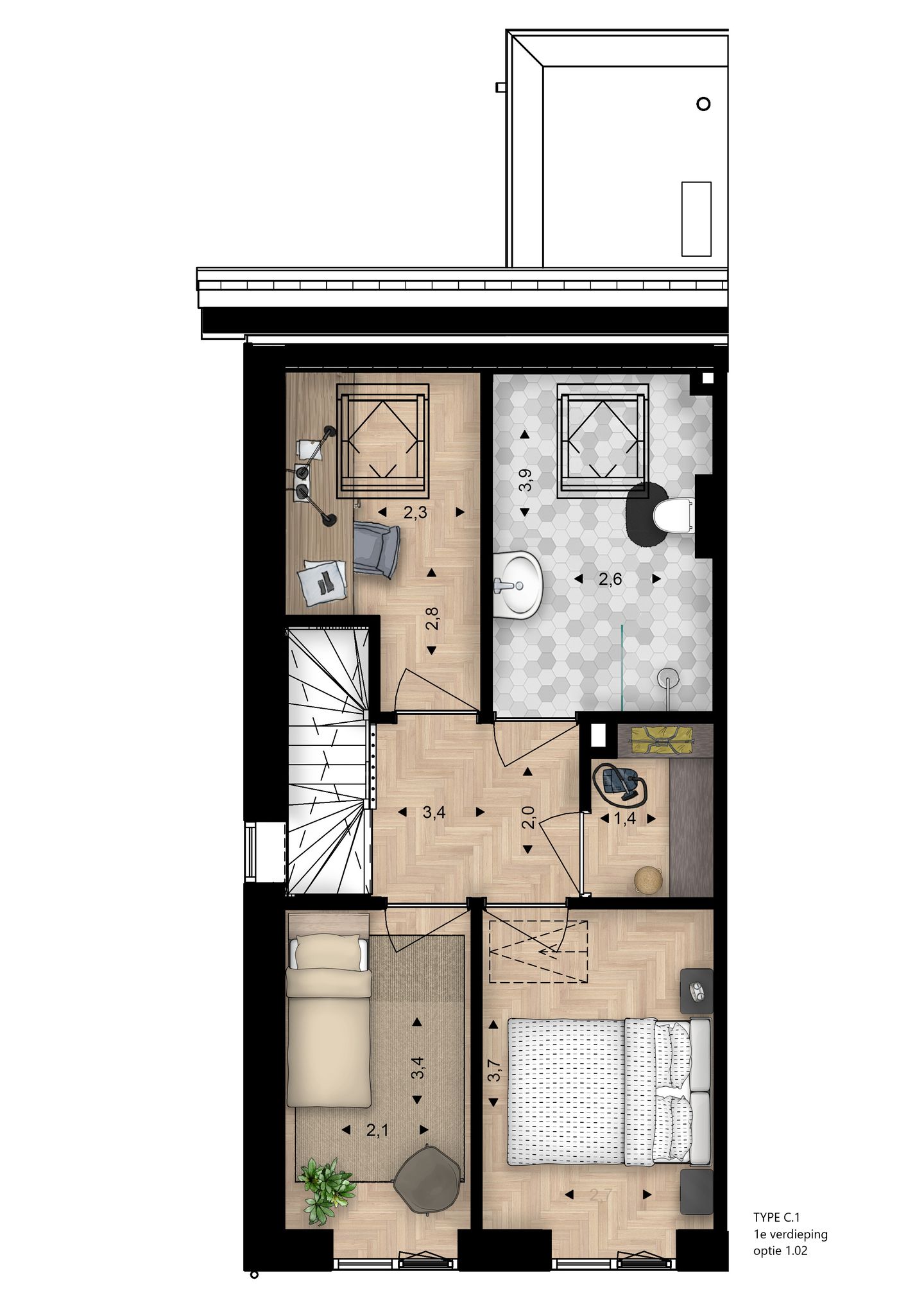 Foto 10 van Hoendersveld | Blok C - 2^1 kapwoningen (Bouwnr. 33)