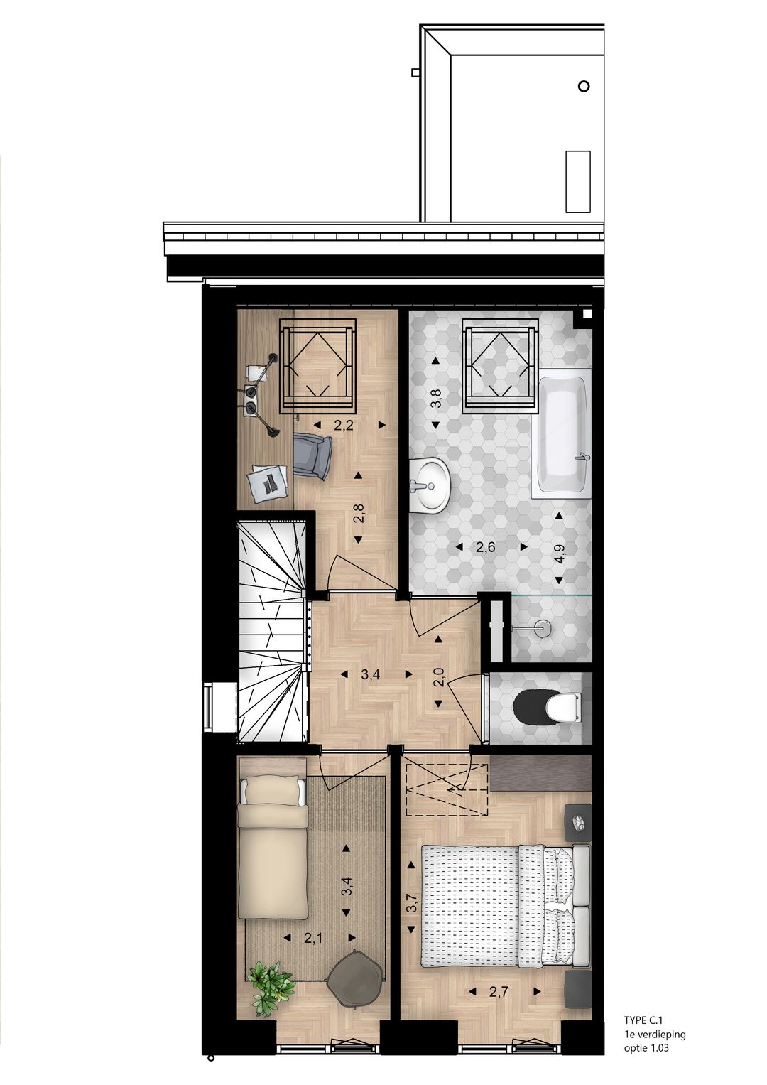 Foto 11 van Hoendersveld | Blok C - 2^1 kapwoningen (Bouwnr. 33)