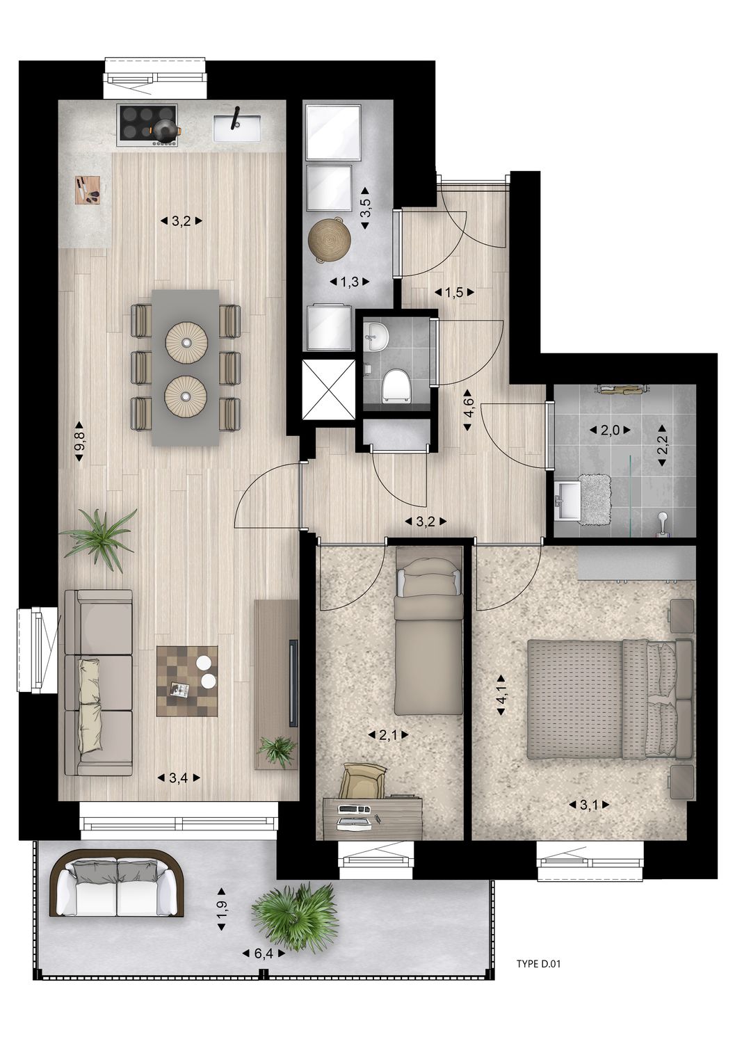 Foto 7 van Hoendersveld | Blok D - appartementen (Bouwnr. 44)
