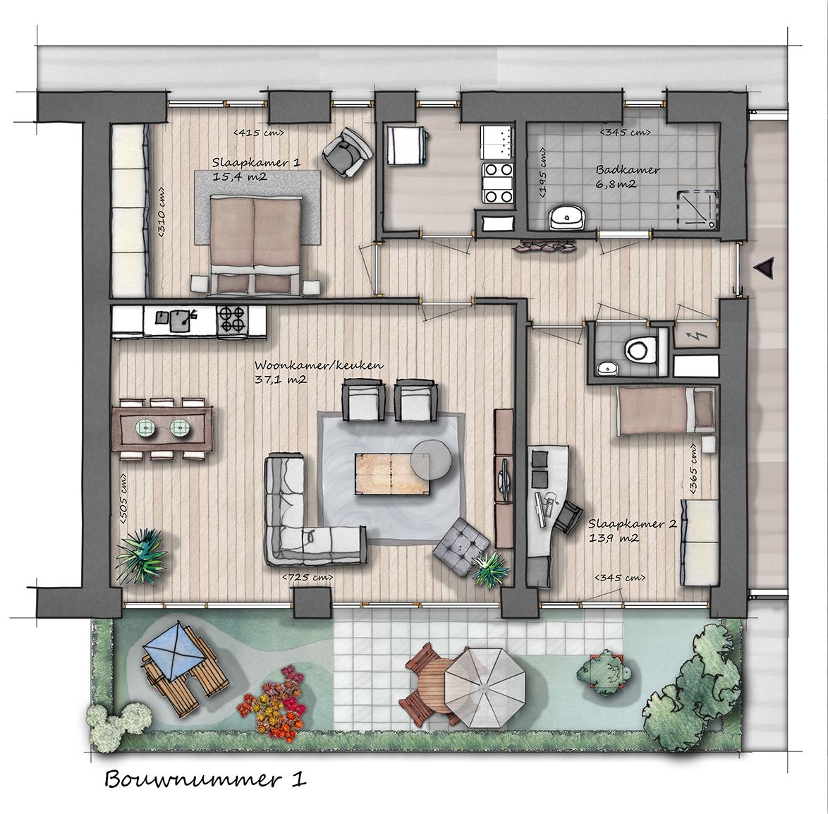 Foto 39 van 3-kamer appartement (Bouwnr. 1)