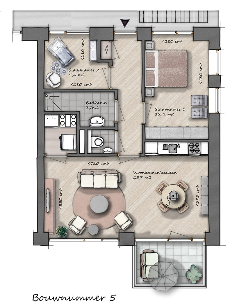 Foto 44 van 3-kamer appartement (Bouwnr. 5)