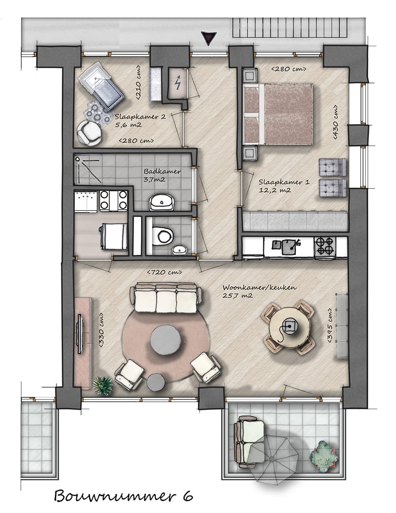Foto 44 van 3-kamer appartement (Bouwnr. 6)