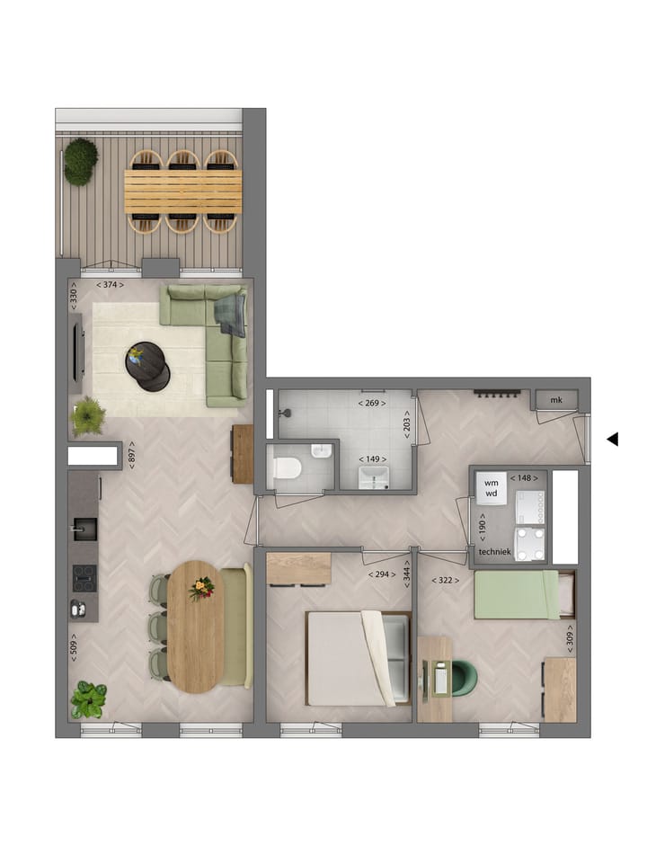 Foto 7 van The Green - 3-kamer appartement II - 26 (Bouwnr. 26)