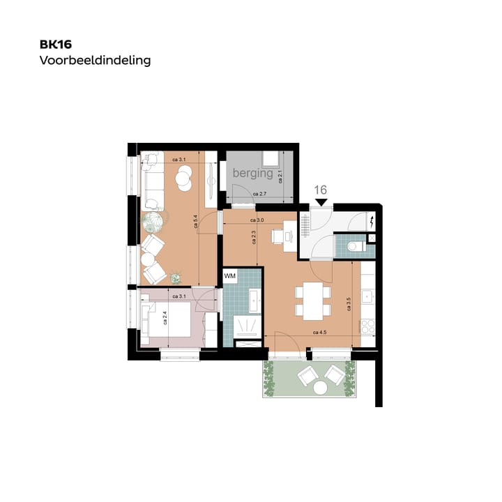 Foto 10 van Hoekappartementen (Bouwnr. BK16)