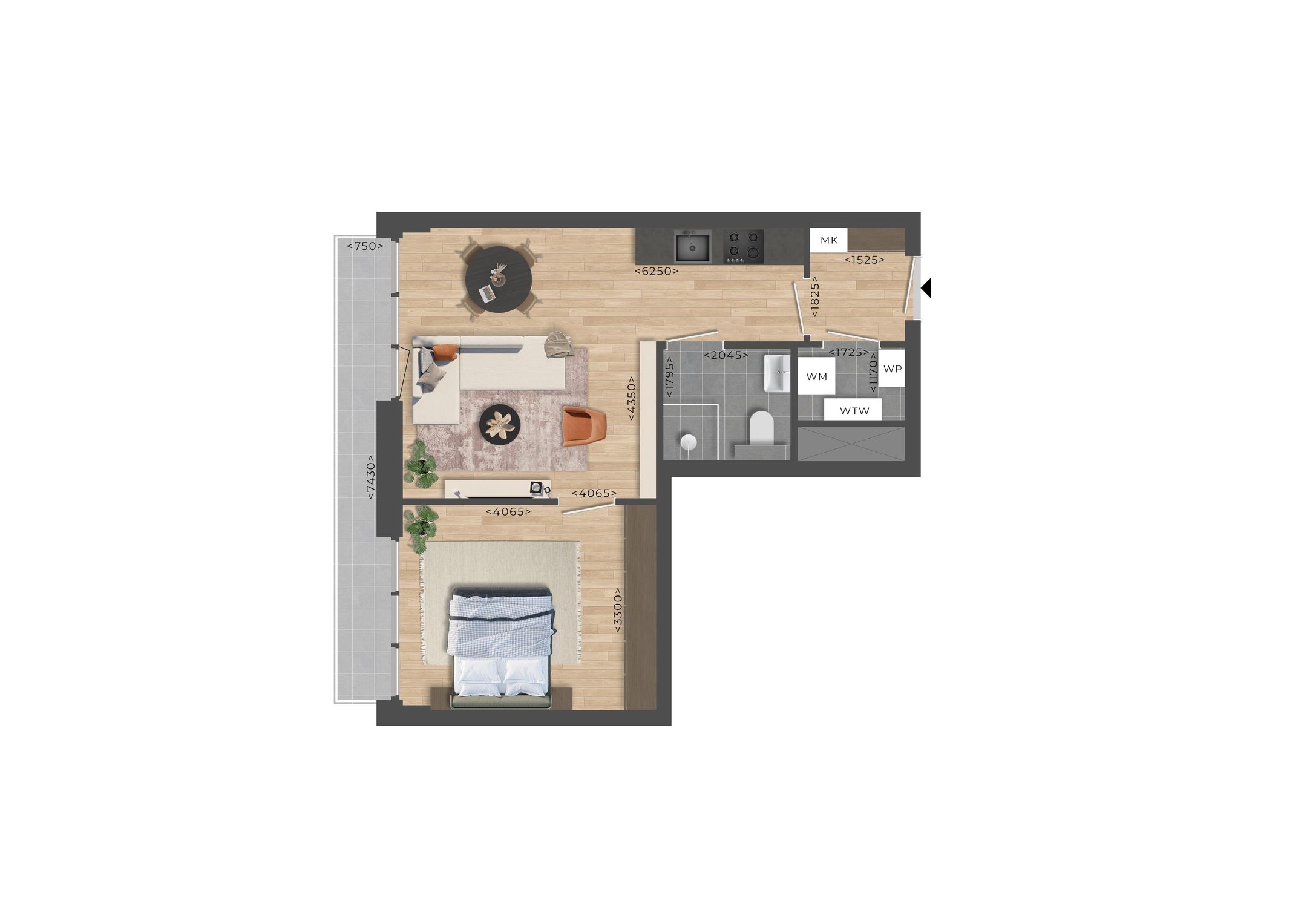 Foto 6 van betaalbare koopappartementen (Bouwnr. 02.20 - M3)