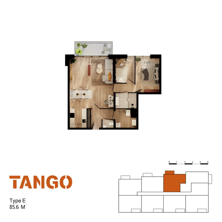 Foto 15 van Tussenappartement | Type E (Bouwnr. 3.02)