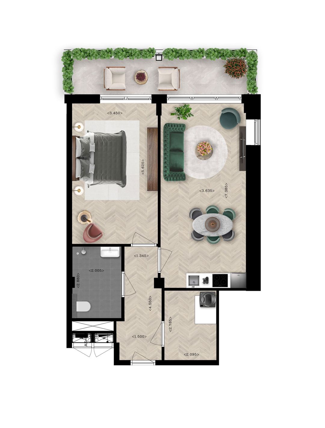 Foto 11 van 2-kamer appartement (Bouwnr. 8.08)