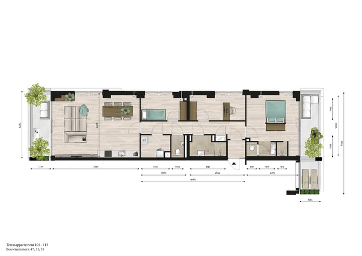 Foto 4 van Terrasappartement (Bouwnr. 51)