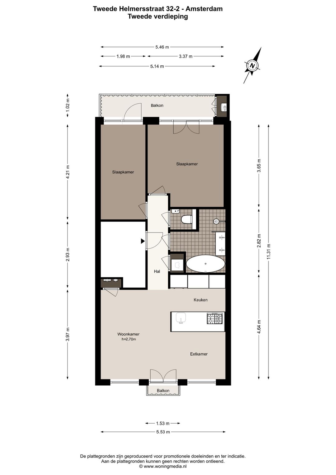Foto 22 van Tweede Helmersstraat 32-2