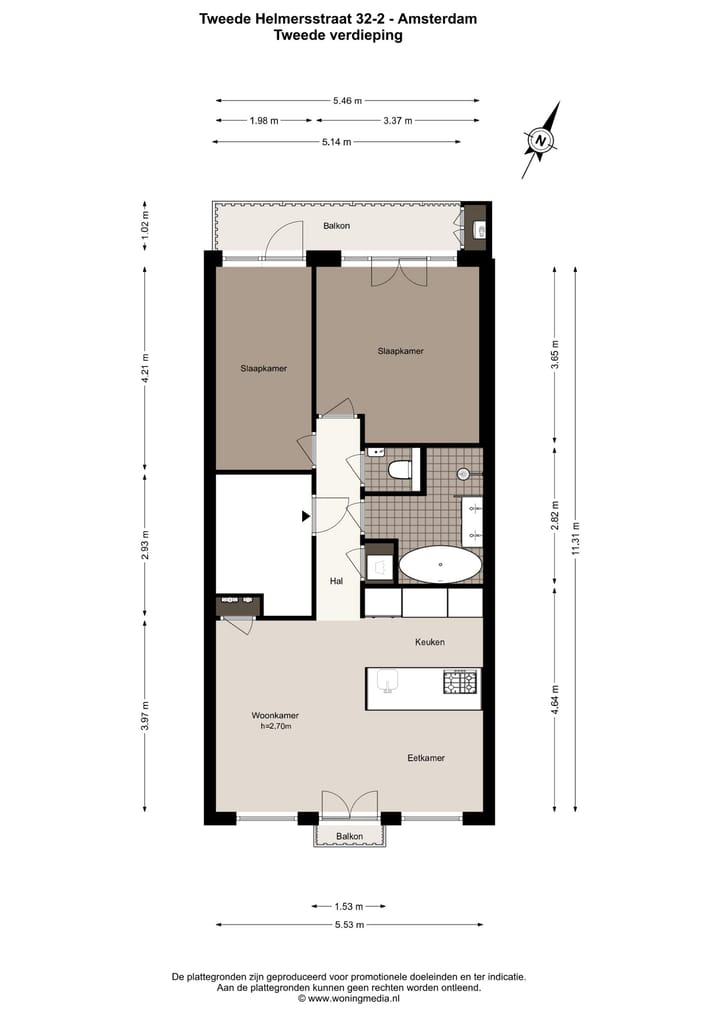 Foto 22 van Tweede Helmersstraat 32-2