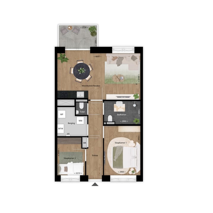 Foto 4 van 3-kamerapp type F (Bouwnr. 3004)