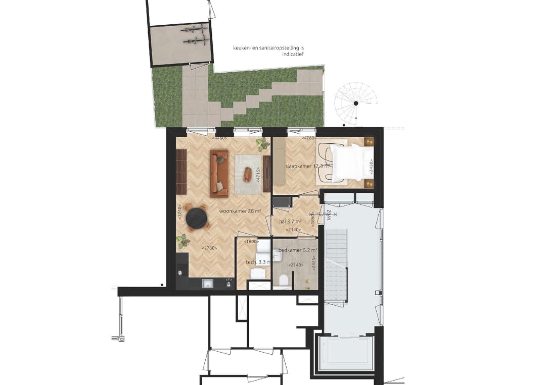 Foto 2 van Appartement (Bouwnr. 2)