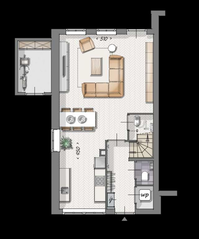 Photo 2 of 4-onder-1 kapwoningen (Bouwnr. Bouwnr. 7)