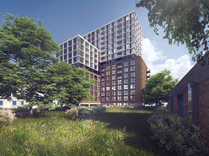 Image of Frame Building Residential property with shared street entrance