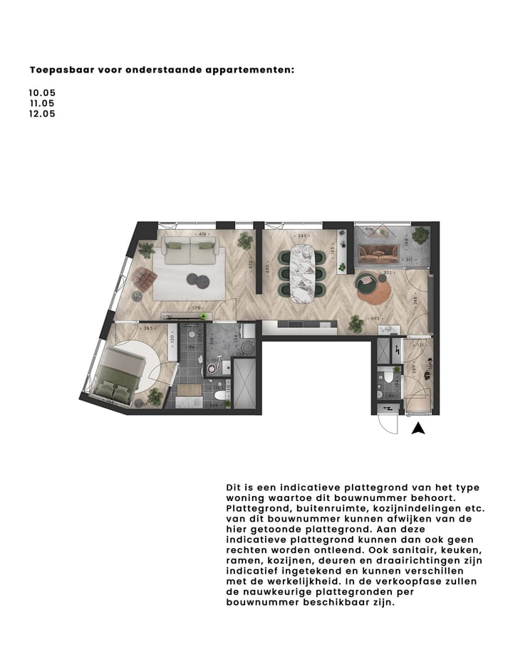 Foto 2 van Metterswane l 2-kamer appartement (Bouwnr. 10.05)