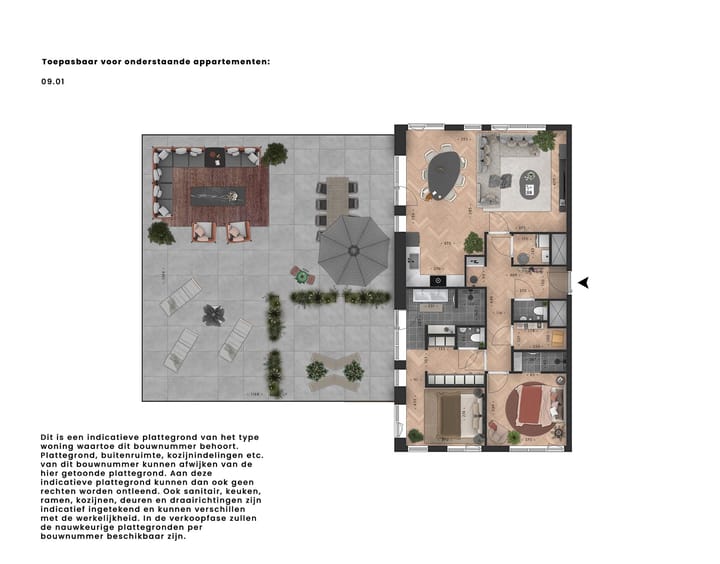 Foto 2 van Metterswane l 3-kamer appartement (Bouwnr. 09.01)