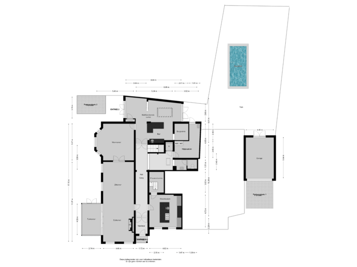 BEGANE GROND MET GARAGE EN PARKEERPLAATSEN