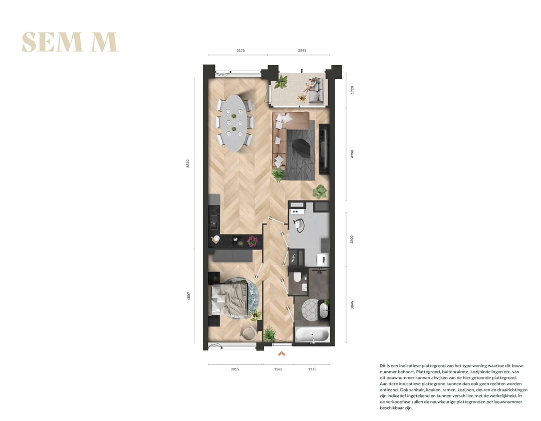 Foto 1 van 2-kamerappartement (Bouwnr. 6.12)