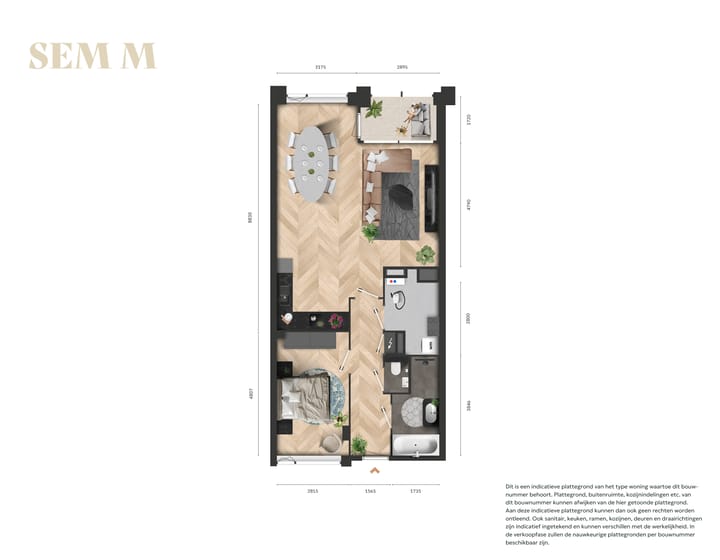 Foto 1 van 2-kamerappartement (Bouwnr. 5.12)