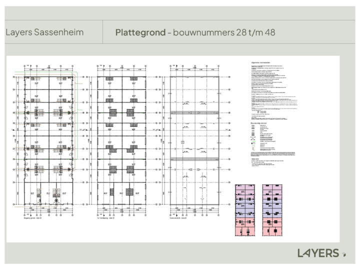 Plattegrond - bouwnummers 28 t/m 48