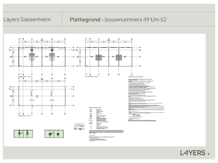 Plattegrond - bouwnummers 49 t/m 52