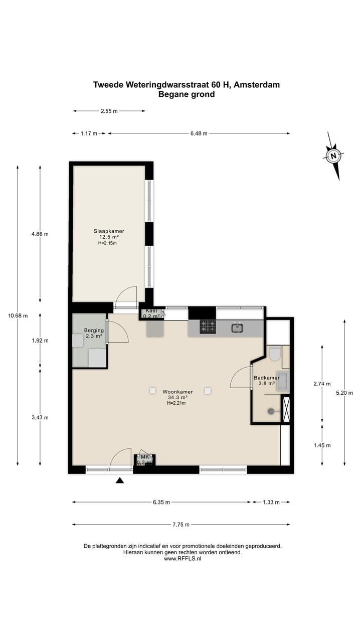 Foto 20 van Tweede Weteringdwarsstraat 60-O