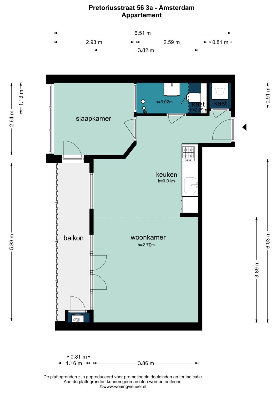 Foto 22 van Pretoriusstraat 56-3A
