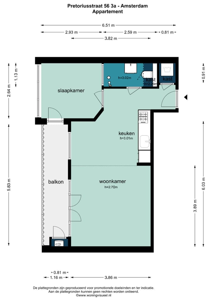 Foto 22 van Pretoriusstraat 56-3A