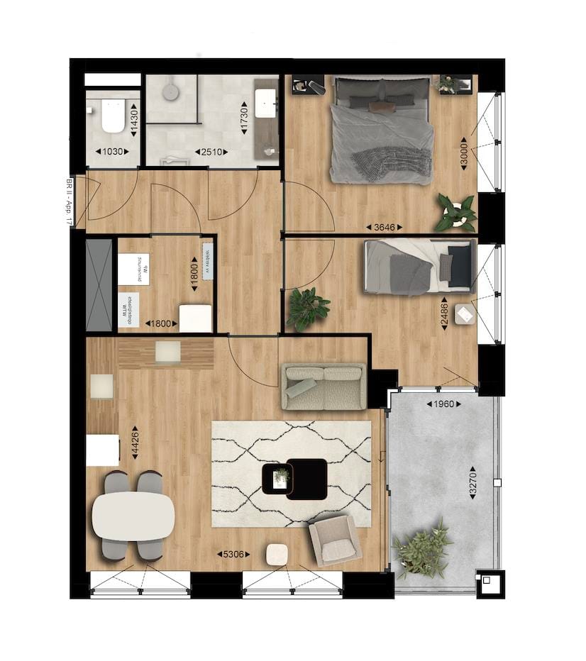Foto 1 van 3-kamerappartement (Bouwnr. 2.16)