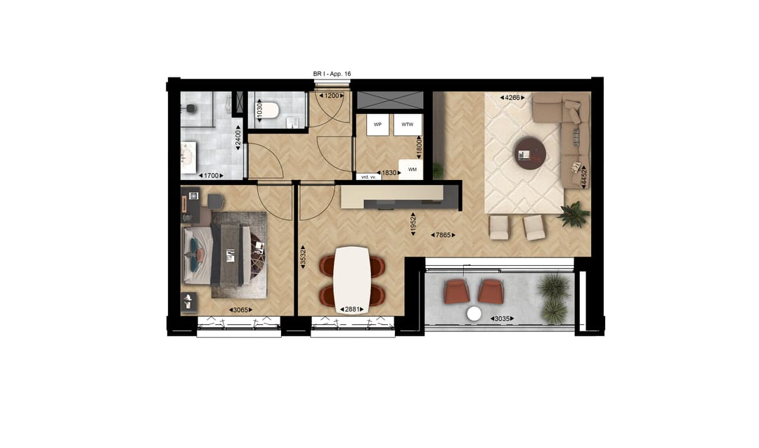 Foto 1 van 2-kamerappartement (Bouwnr. 1.16)