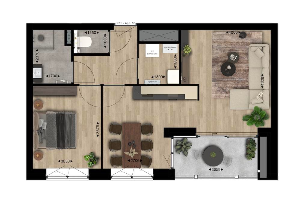 Foto 1 van 2-kamerappartement (Bouwnr. 2.06)