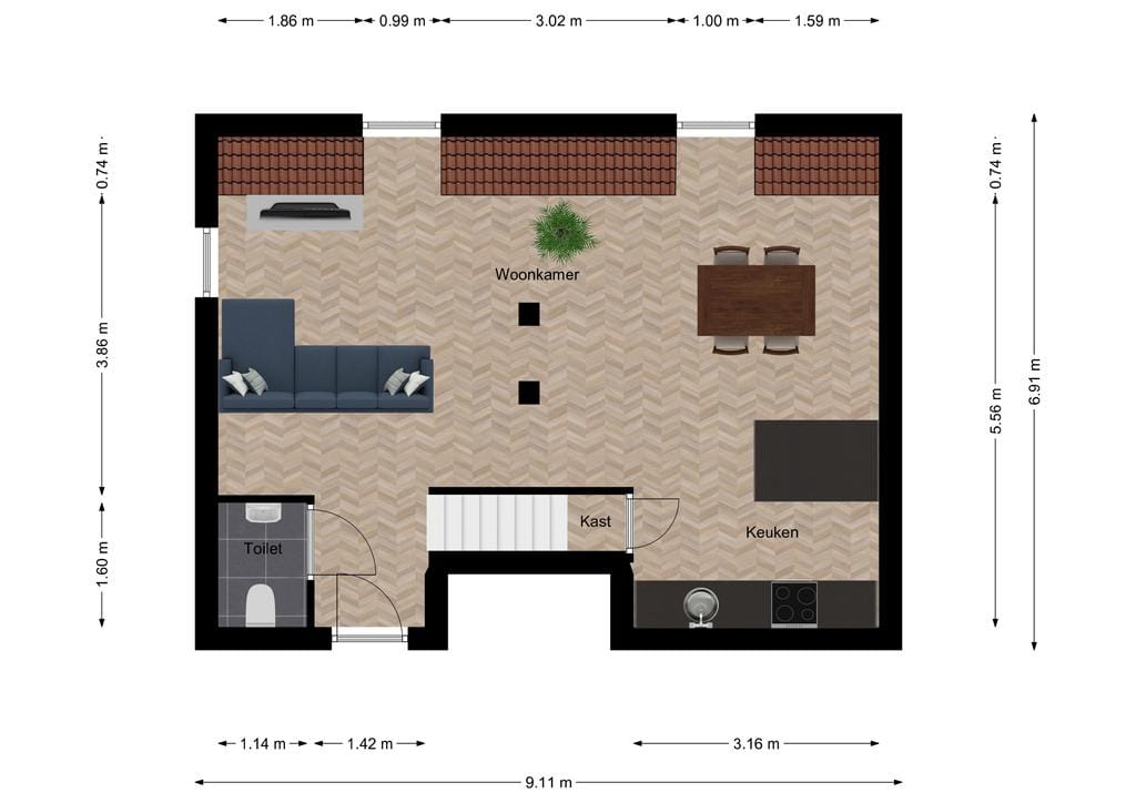 Foto 21 van Grote Looiersstraat 16-D01