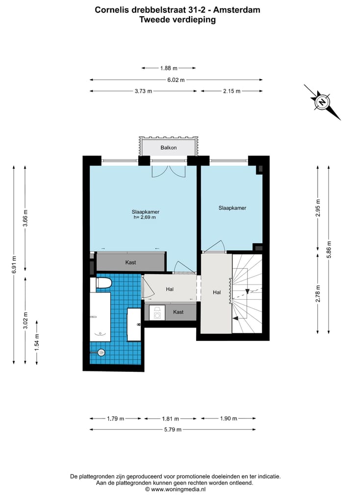 Foto 29 van Cornelis Drebbelstraat 31-2