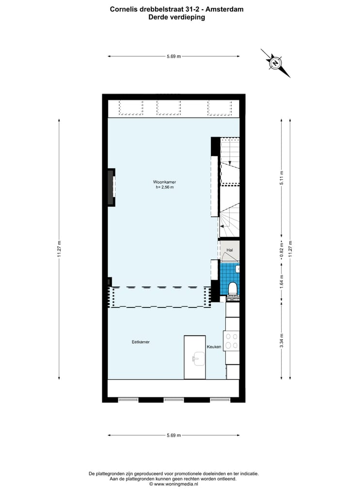Foto 30 van Cornelis Drebbelstraat 31-2