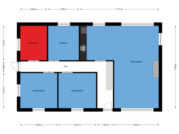1e verdieping bijgebouw 1
