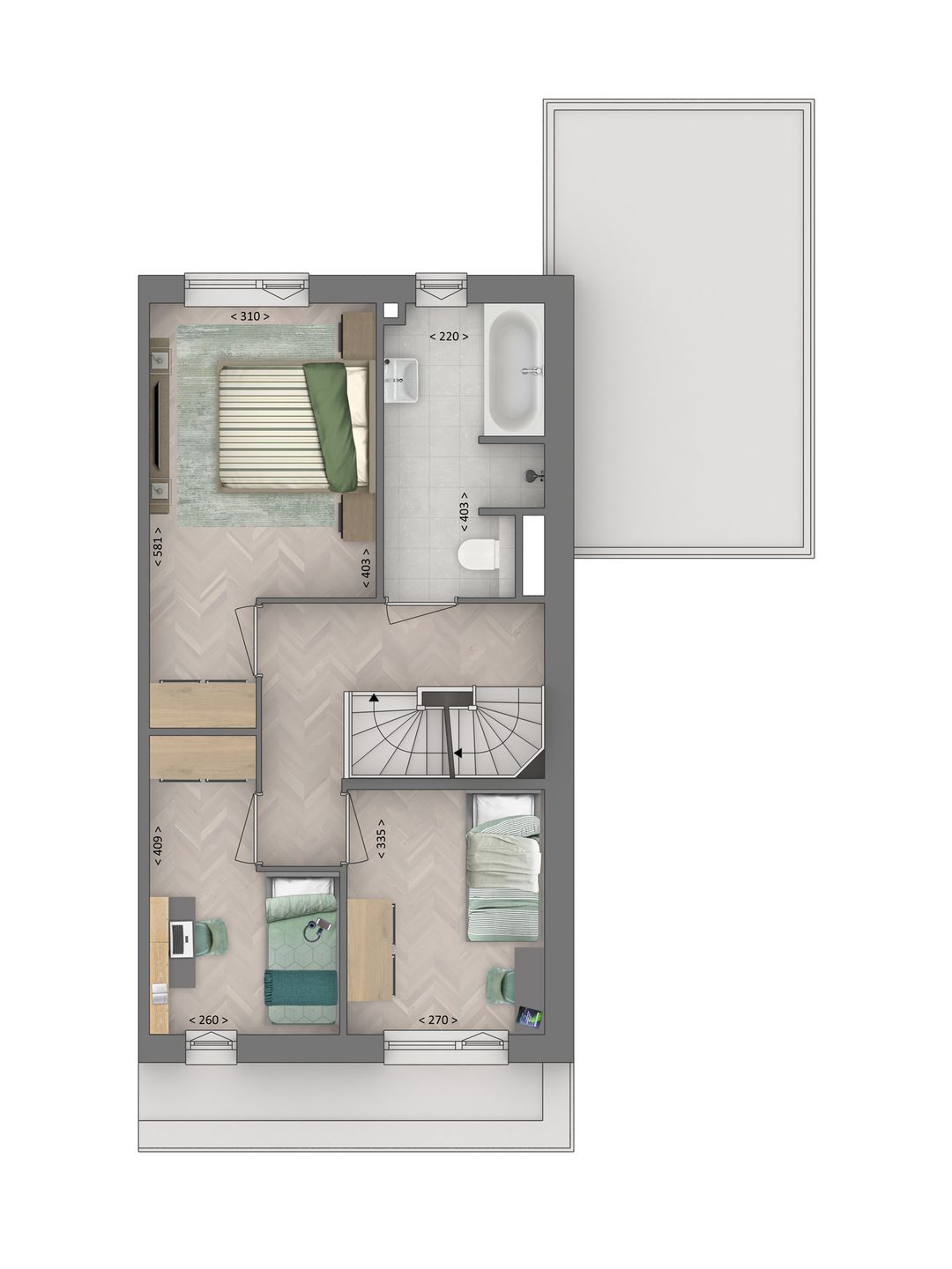 Foto 7 van 2 onder 1 kapwoning (Bouwnr. 97)