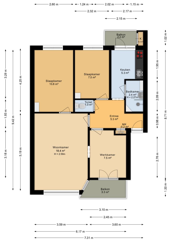 Foto 34 van Honingboomstraat 9-B