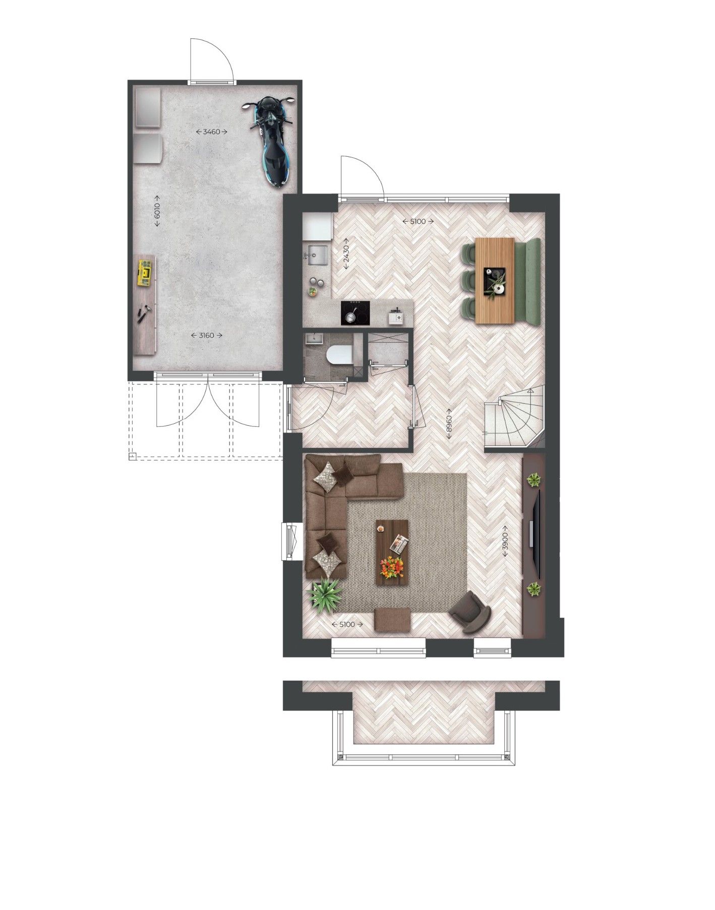 Foto 3 van Drie-onder-één-kapwoningen | Type N (Bouwnr. 76)