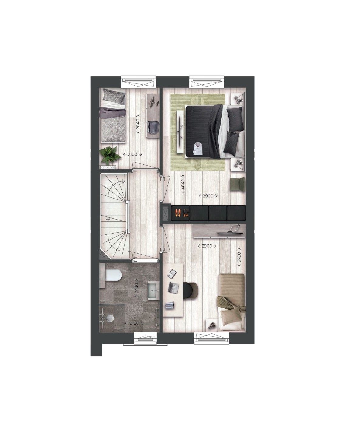 Foto 4 van Drie-onder-één-kapwoningen | Type O (Bouwnr. 100)