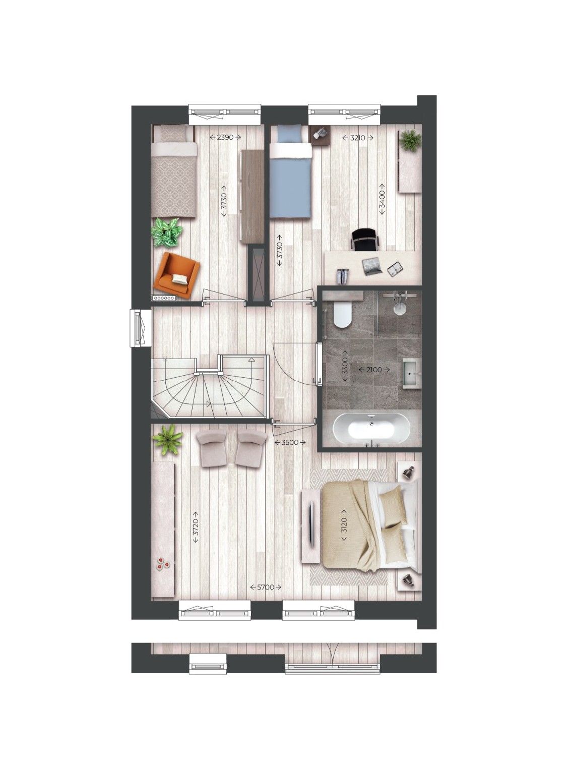 Foto 4 van Twee-onder-één-kapwoningen | Type P (Bouwnr. 83)