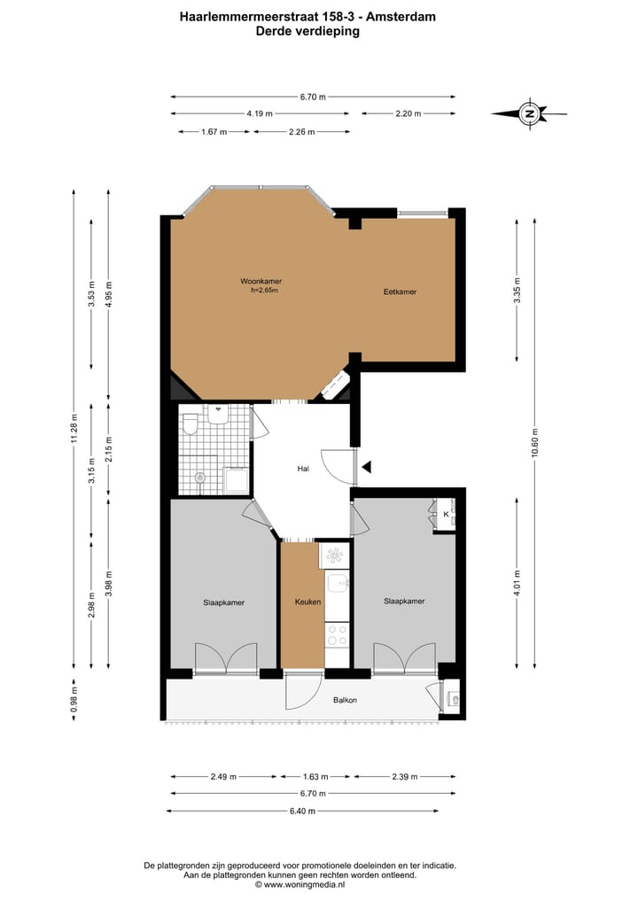 Foto 30 van Haarlemmermeerstraat 158-3