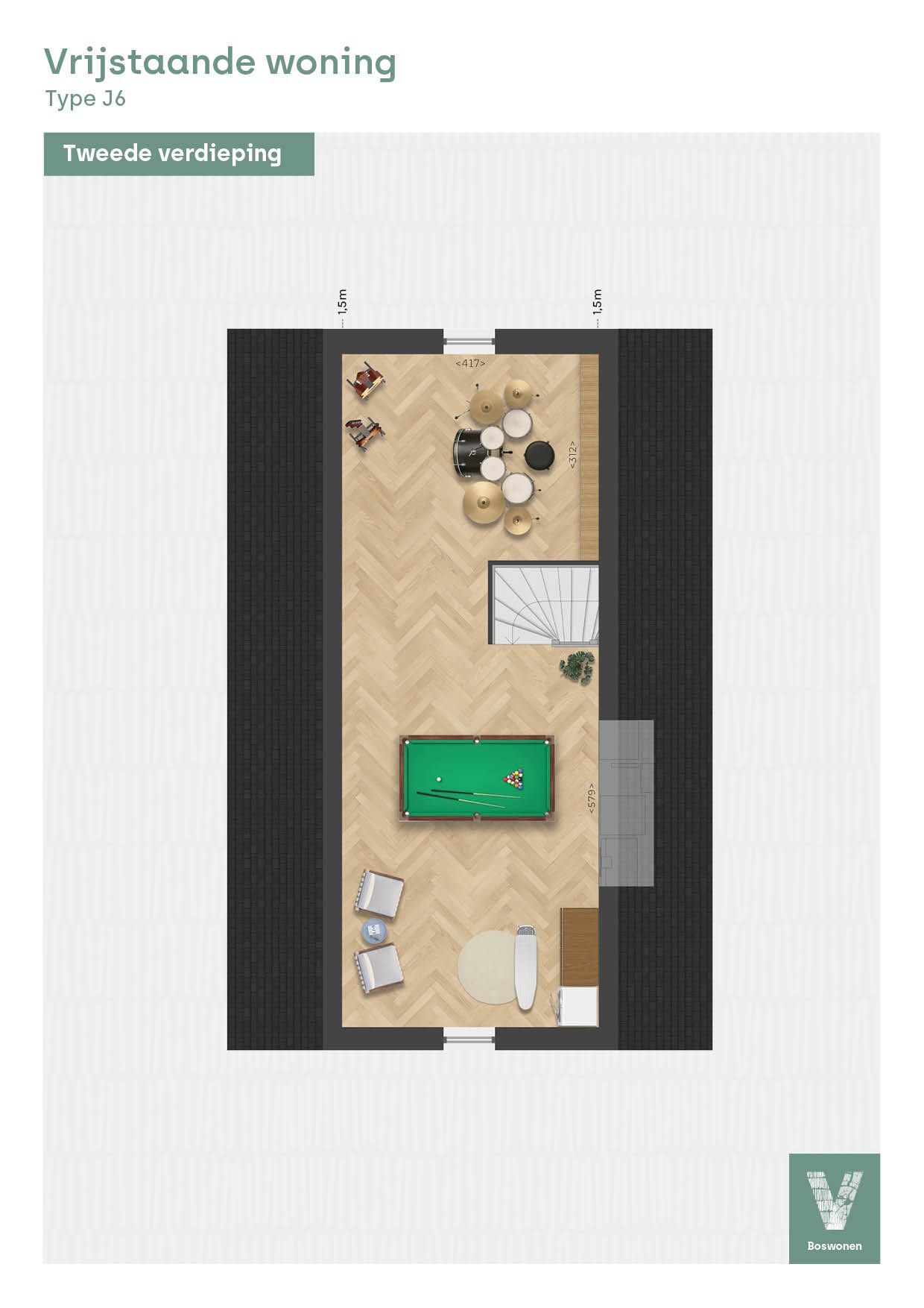 Foto 5 van Vrijstaande woning, type J6, Bosrand, fase (Bouwnr. B.23)