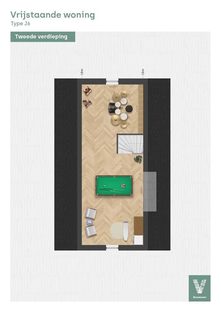 Foto 5 van Vrijstaande woning, type J6, Bosrand, fase (Bouwnr. B.23)