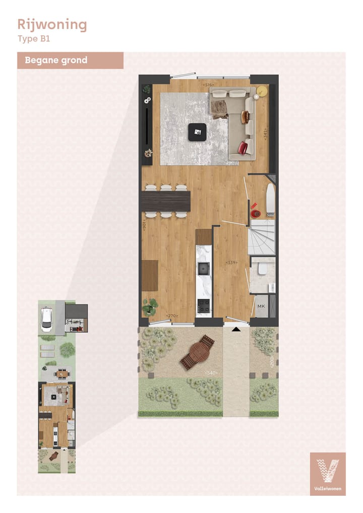 Foto 3 van Rijwoning Valleirand type B1, fase Kiem (Bouwnr. B.07)
