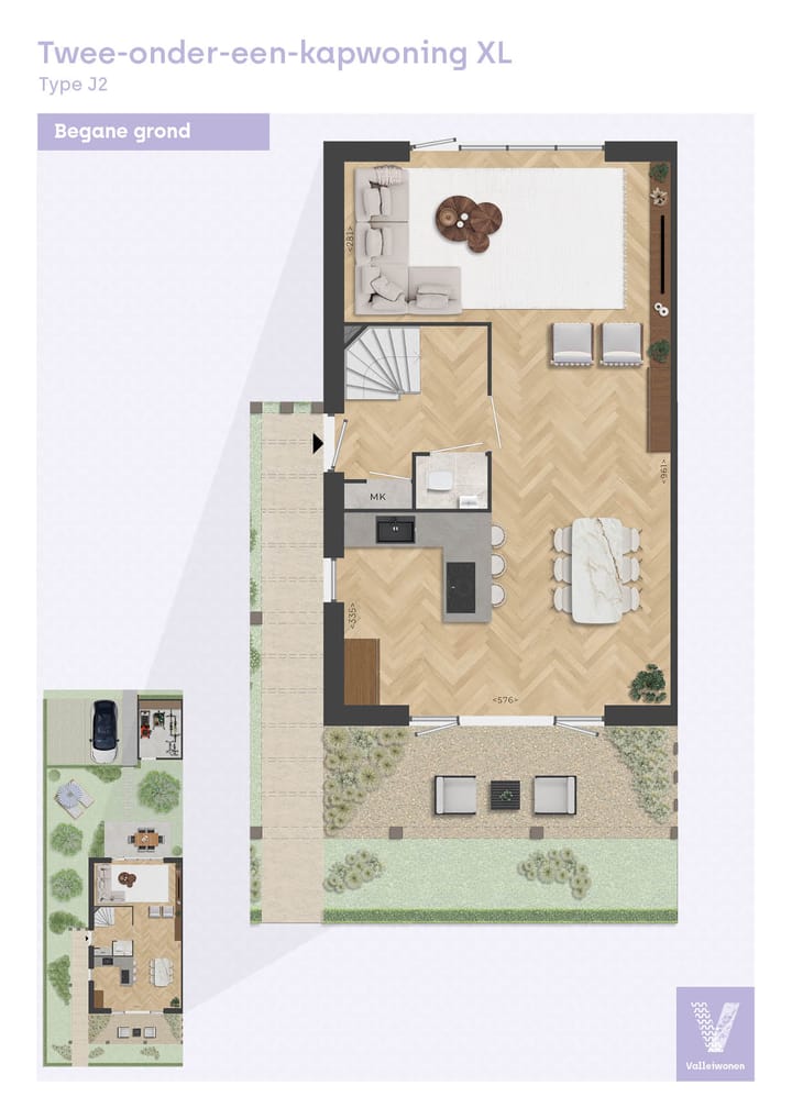 Foto 3 van Twee-onder-een-kapwoning XL, type J2, Valle (Bouwnr. B.01)