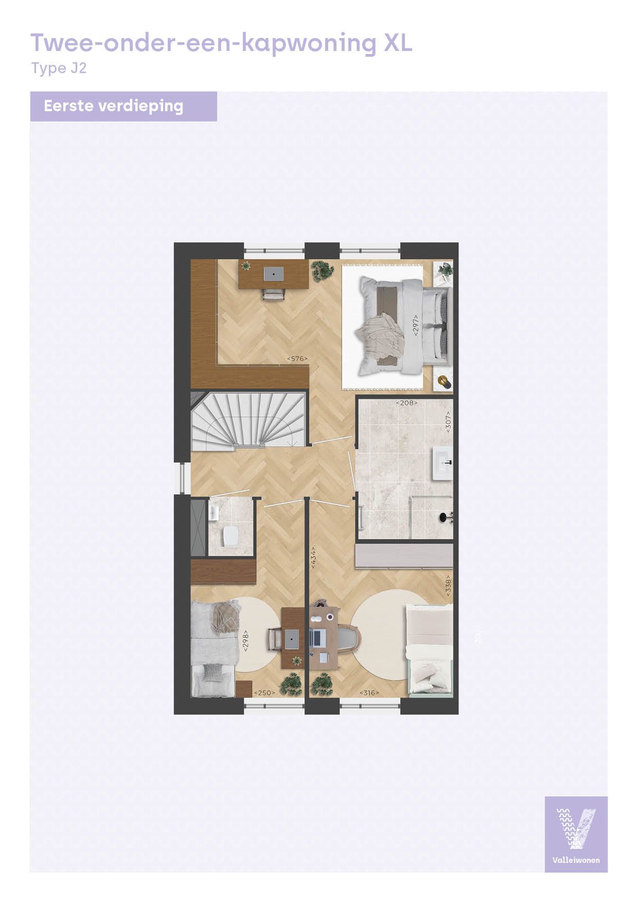 Foto 4 van Twee-onder-een-kapwoning XL, type J2, Valle (Bouwnr. B.01)