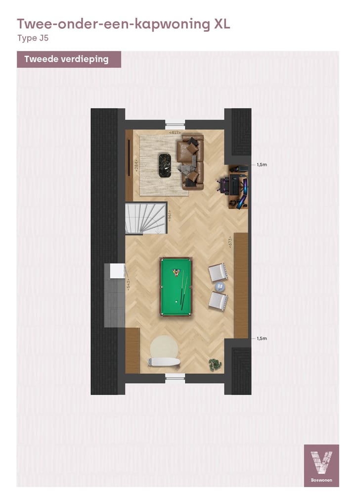 Foto 5 van Twee-onder-een-kapwoning XL, type J5, Bosra (Bouwnr. A.08)