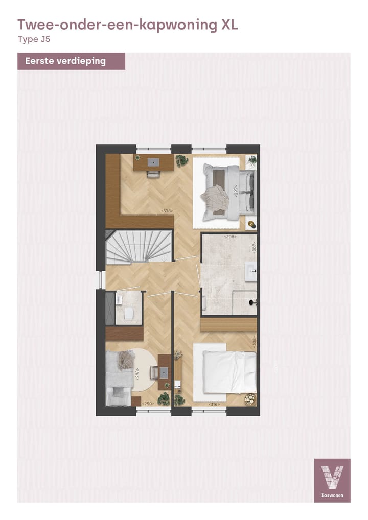 Foto 4 van Twee-onder-een-kapwoning XL, type J5, Bosra (Bouwnr. B.17)