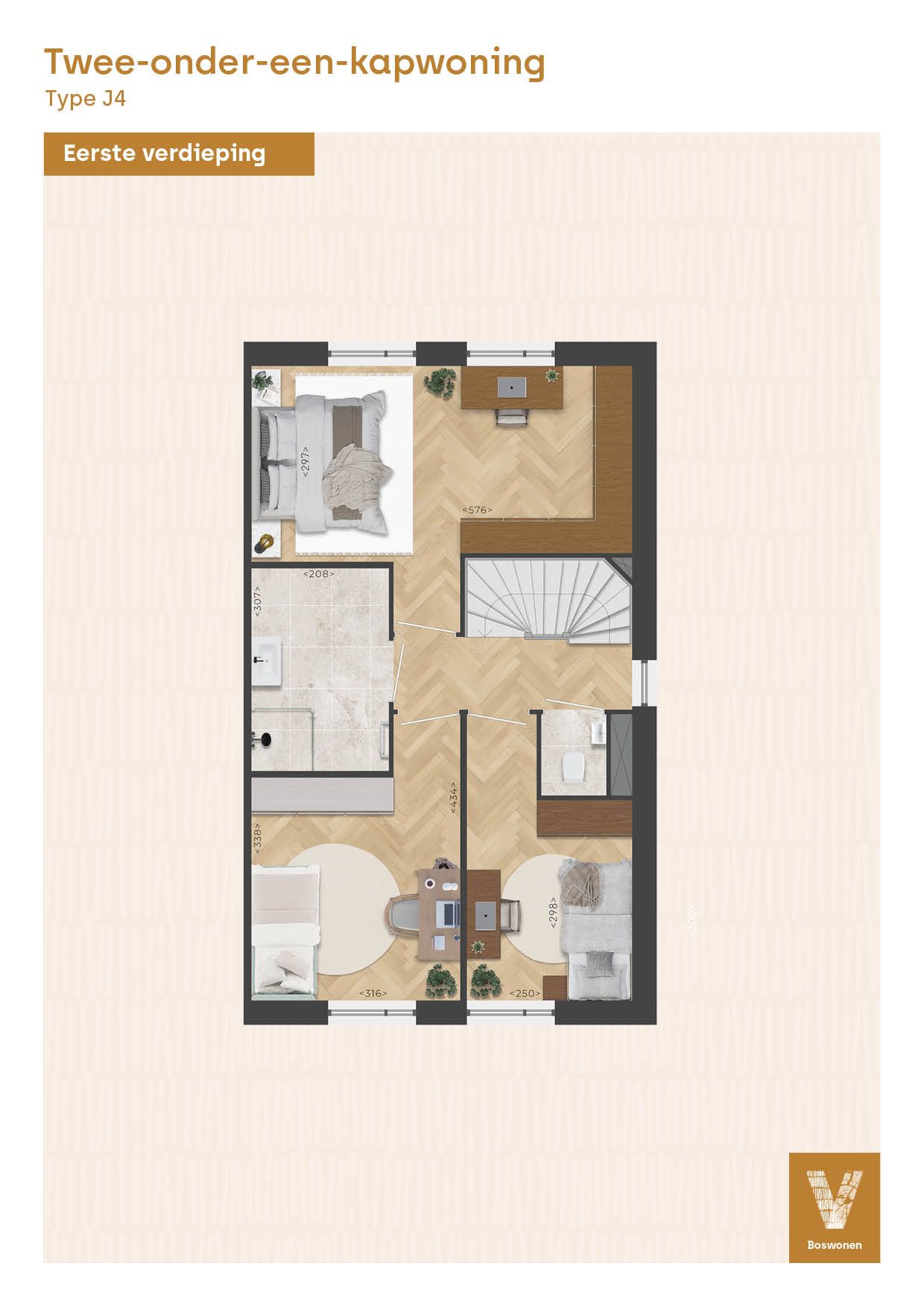 Foto 3 van Twee-onder-een-kapwoning, type J4 Bosrand, (Bouwnr. B.20)